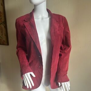 Vintage 70s Roth-Le-Cover UltraSuede Blazer – Oxblood Red – Size 8